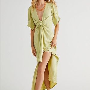 Free People Light Green Midi Dress
